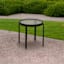 Wavy Glass Patio Side Table, Brown