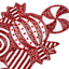 Peppermint Swirl Peppermint Fully Beaded Table Runner, 36x13