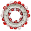 Red & White Ornament Wreath, 15"