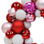 Red & White Ornament Wreath, 15"