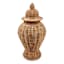 Natural Rattan Ginger Jar, 14"