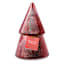 Peppermint Vanilla Scented Red Ribbed Mercury Glass Tree Candle, 7oz