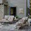 Paloma Taupe Patio Loveseat Wicker with Sand Cushions