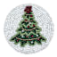 Set of 4 Beaded Christmas Tree Coasters, 4"