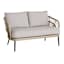 Paloma Taupe Patio Loveseat Wicker with Sand Cushions