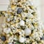 White Velvet Beaded Ball Ornament