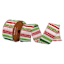 Gingerbread Lane 2.5" Red & Green Striped Ribbon, 10yd