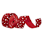2.5" Red & White Dot Ribbon, 8yd