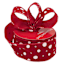 2.5" Red & White Dot Ribbon, 8yd