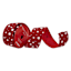 2.5" Red & White Dot Ribbon, 8yd