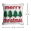 Merry Christmas Embroidered Throw Pillow with Trees, 18"