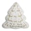 Neutral Tree Shaped Throw Pillow with Gold Sequins, 15"