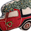 Christmas Truck Shaped Throw Pillow, 12x18