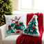 Elf with Present Embroidered Throw Pillow, 18"