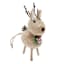 Homespun Red Brown Deer with Bow Ornament, 7.48"