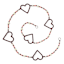 Red Beaded Heart Garland, 72"