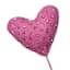Pink Felt Beaded Heart Pick, 14"