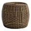 Wicker Woven Outdoor Ottoman, Espresso Natural