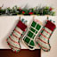 Green Woven Stocking with Fringe, 20"