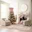 White & Gold Feather Cone Tree, 18"