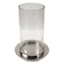 Glass Candle Holder with Silver Base, 8.7"