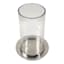Glass Candle Holder with Silver Base, 8.7"