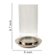 Glass Candle Holder with Silver Base, 8.7"