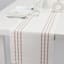 Ivory Ribbed Table Runner with Rose Insert Stripes, 14x72