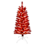 (A11) Pre-Lit Red Tinsel Christmas Tree, 4'