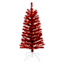 (A11) Pre-Lit Red Tinsel Christmas Tree, 4'