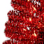 (A11) Pre-Lit Red Tinsel Christmas Tree, 4'