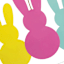 Colorful Bunny Trio Yard Stake, 24"