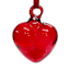 Red Glass Heart Ornament, 3"