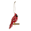 Red Wooden Bird Ornament, 4.5"