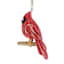 Red Wooden Bird Ornament, 4.5"