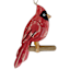 Red Wooden Bird Ornament, 4.5"