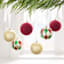 4-Count Gold & White Glittered Ornaments, 4"