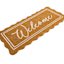 White & Natural Scalloped Welcome Coir Mat, 22x47