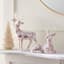 Pink Sequin Deer with White Glass Tree 3-Piece Set