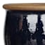 Rolled Blueberry Ceramic Outdoor Planter, Large