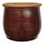 Rolled Red Ceramic Outdoor Planter, Medium