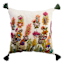 Easter Floral Embroidered Throw Pillow with Tassels, 20"