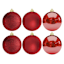 6-Count Red Mix Shatterproof Ornaments, 100mm