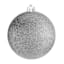 6-Count Silver Mix Shatterproof Ornaments, 100mm