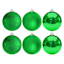 6-Count Green Mix Shatterproof Ornaments, 100mm