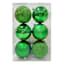 6-Count Green Mix Shatterproof Ornaments, 100mm