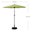 Grass Green Crank & Tilt Round Patio Umbrella, 7.5'
