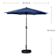 Navy Blue Crank & Tilt Round Patio Umbrella, 7.5'