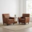 Set of 2 Honeybloom Dylan Faux Leather Accent Chair, Brown