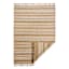 (B819) Panyer Ivory Striped Flatweave Area Rug, 5x7